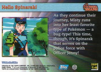 2001 Topps Pokemon Johto (UK) #SNAP14 Hello Spinarak! Back